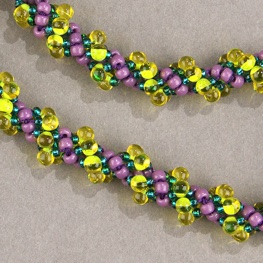 Spiral stitch with drop beads Wisteria